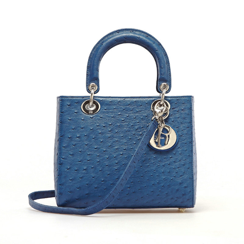 jumbo lady dior ostrich leather D053 roya blue